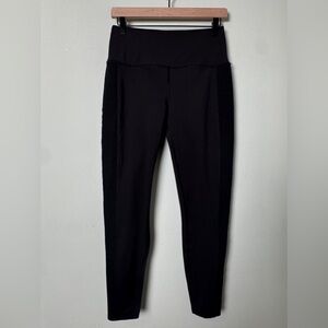 Spyder Fleeced Lined Full Length Black Leggings Quilted Side‎ Detail Size Medium